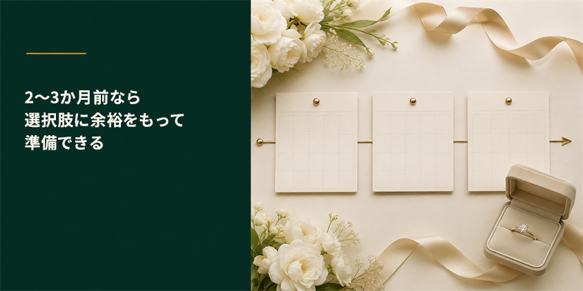納期はプロポーズの2〜3か月前から逆算
