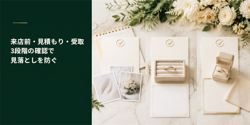 来店・見積もり・受け取りのチェックリスト