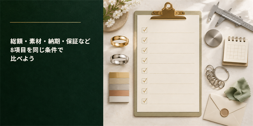結婚指輪の店舗比較でそろえる8項目
